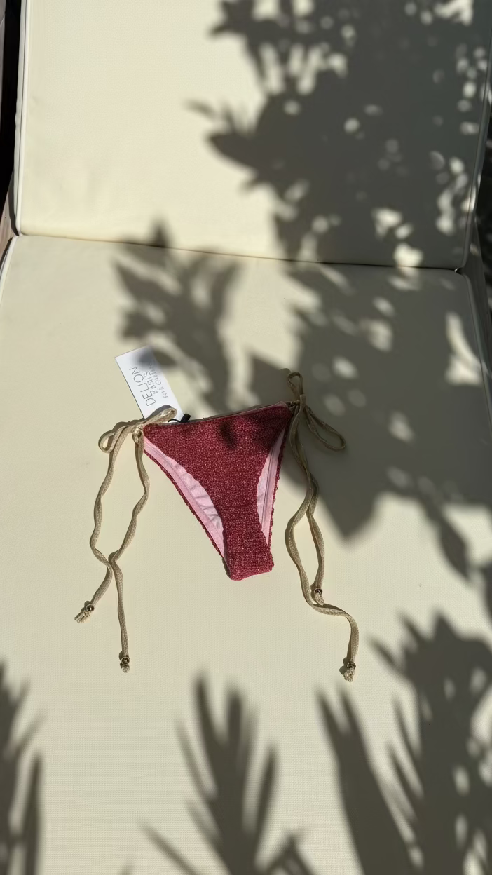GISELE TANGA HOT PINK - GOLD TIES