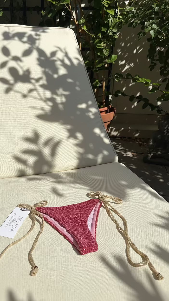 GISELE TANGA HOT PINK - GOLD TIES