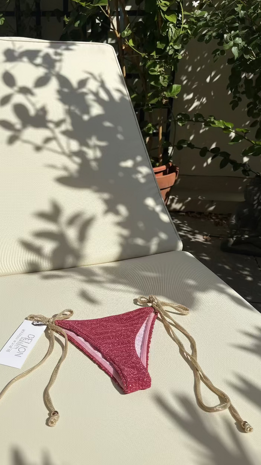 GISELE TANGA HOT PINK - GOLD TIES