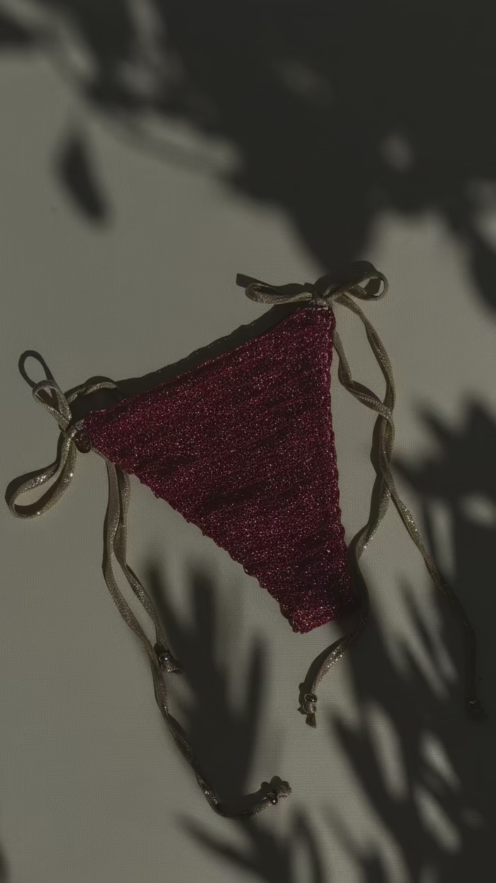 GISELE TANGA HOT PINK - GOLD TIES
